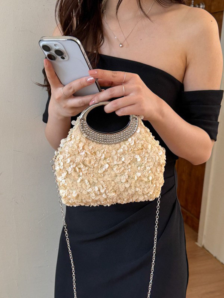 Luxury Bags 2026 Trends - حقيبة سهرة فاخرة مزينة بالترتر للنساء،