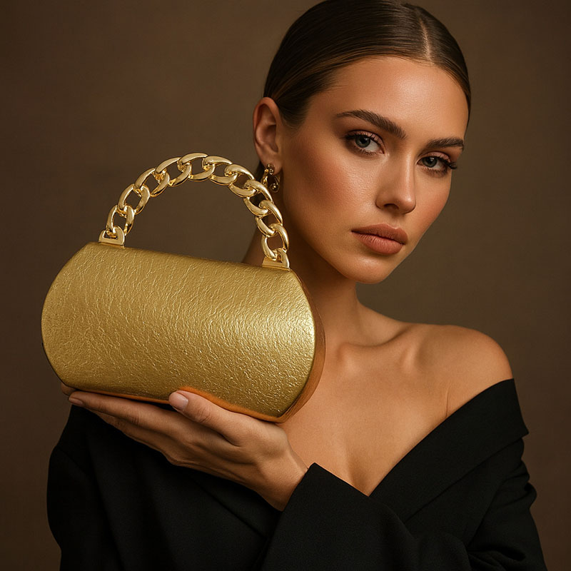 Luxury Bags Gold - فاخر الذهب مشبك معدني صندوق مخلب