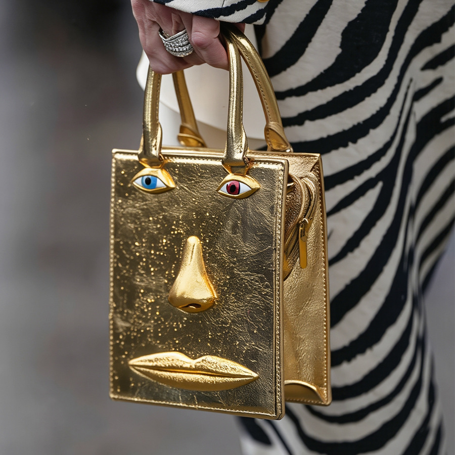 حقيبة وجه نسائية جديدة عالية ا - مراجعة Luxury Bags Gold وسعره