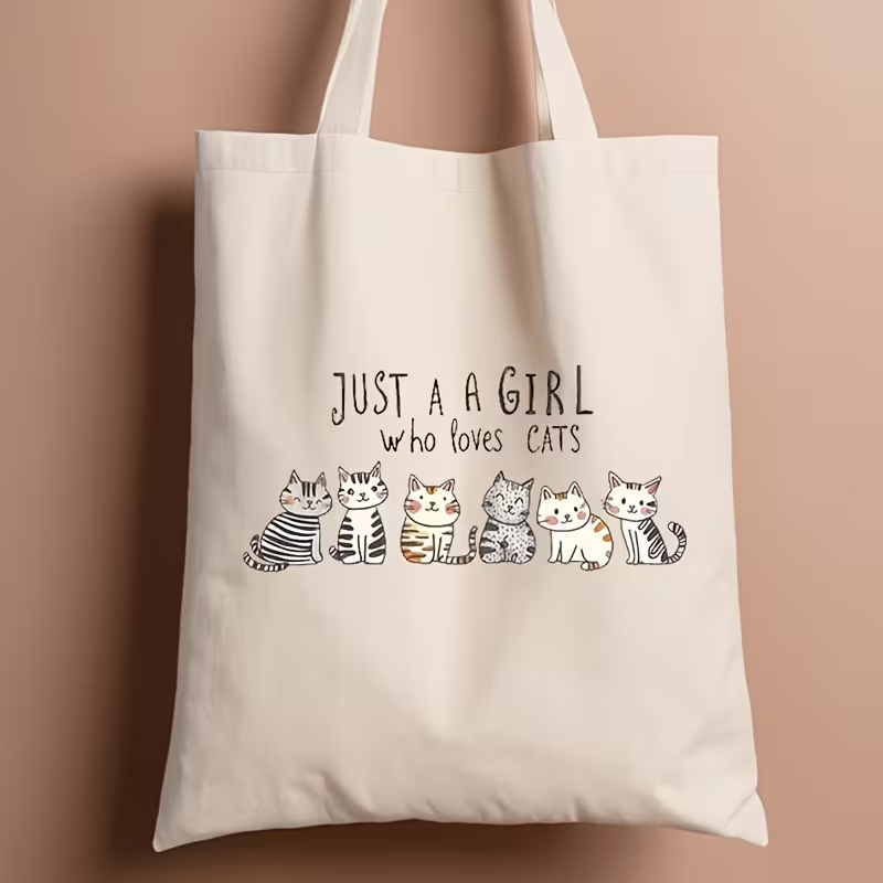 حقيبة يد نسائية بطبعة قطة لطيف - مراجعة Canvas Tote Designer وسعره